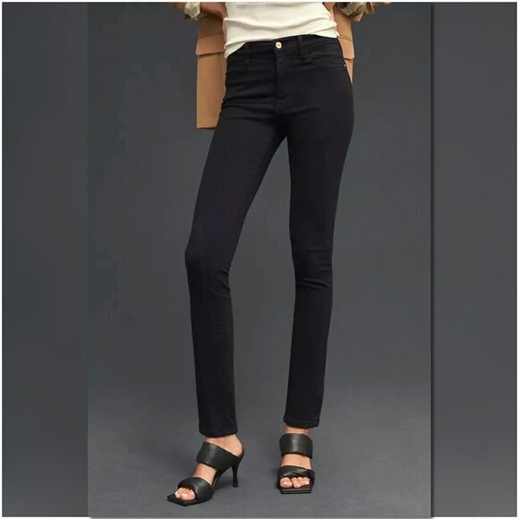 NWOT Frame for Anthropologie Le kinny Jean in Black Size: 25 - Picture 1 of 16